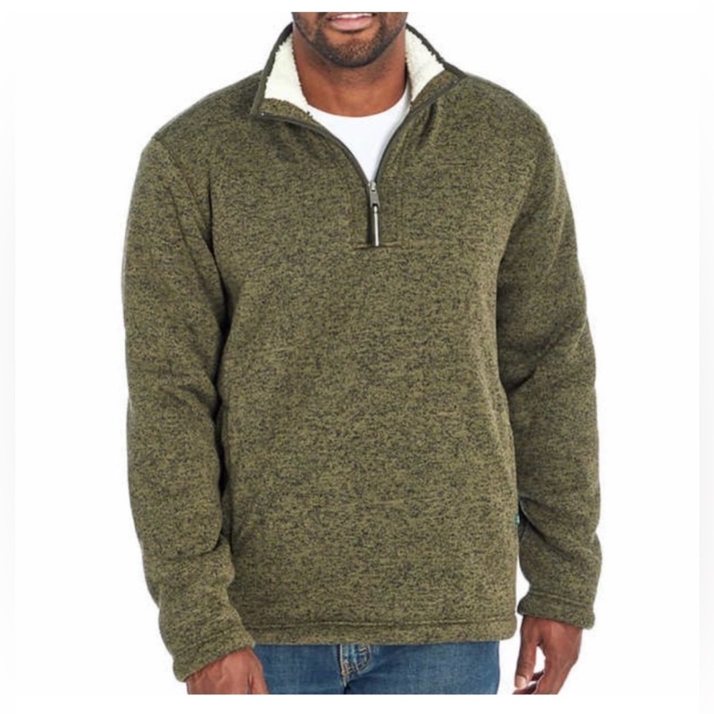 Orvis Men's Green Quarter-Zip Sherpa Fleece Pullover - Size: L